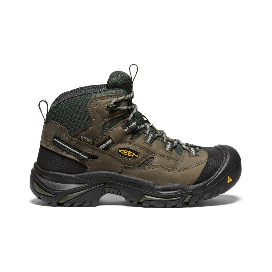 Olive Black Men Keen Braddock Waterproof Mid Work Boots | JVI7312OC